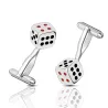 Boutons de manchette en argent en forme de dés