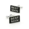 Rektangulære mansjettknapper for bryllup - BEST MAN