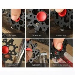 23-i-1 multiverktyg - fidget spinner - flasköppnare - skiftnyckel - snöflinga i rostfritt stål