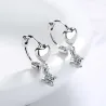 AretesPendientes redondos elegantes - corazón / circón
