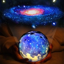 LED lys projektor - natlampe - roterbar - stjernehimmel - stjernebillede - jorden - univers