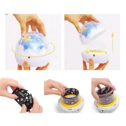 Projecteur de lumières LED - lampe de nuit - rotatif - ciel étoilé - constellation - terre - univers