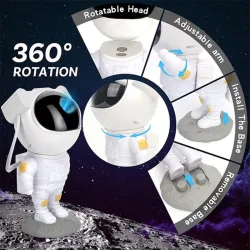 LED-projektor - nattlys - roterbart - stjernehimmel - galakse - astronautform