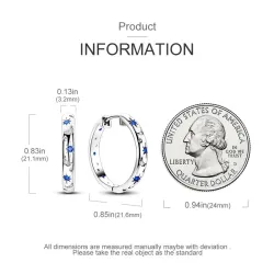 Boucles d'oreilles rondes - étoiles cristal / lune - argent 925