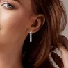 Boucles d'oreilles rondes - étoiles cristal / lune - argent 925