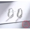 AretesPendientes elegantes en forma de corazón - con circonitas - plata de ley 925