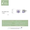 Krabbeformede øredobber - lilla zirkon - 925 sterling sølv