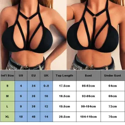 LenceríaSujetador de tiras crop ahuecado - top sexy - negro