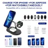3 i 1 trådløs lader - magnetisk stativ - hurtiglading - for iPhone - iWatch - AirPods - 15W