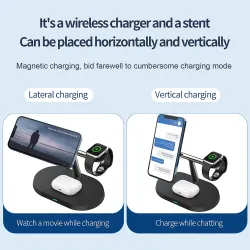 3 in 1 langaton laturi - magneettiteline - pikalataus - iPhonelle - iWatch - AirPods - 15W