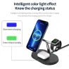 3 i 1 trådløs lader - magnetisk stativ - hurtiglading - for iPhone - iWatch - AirPods - 15W