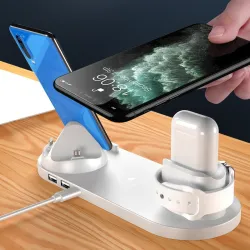 Trådløs lader - hurtigladestativ - for iPhone - Apple Watch - AirPods