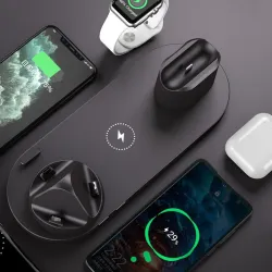 Trådløs lader - hurtigladestativ - for iPhone - Apple Watch - AirPods