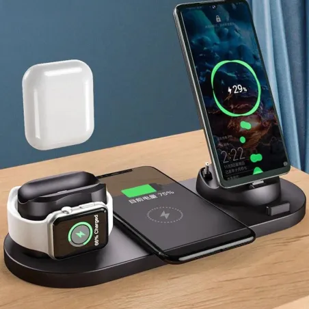 Trådløs lader - hurtigladestativ - for iPhone - Apple Watch - AirPods