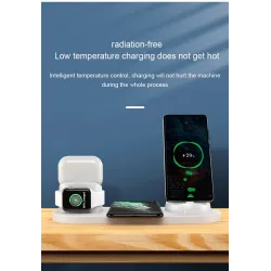 Trådløs lader - hurtigladestativ - for iPhone - Apple Watch - AirPods