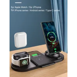 Trådløs lader - hurtigladestativ - for iPhone - Apple Watch - AirPods
