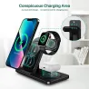 3 i 1 trådlös laddare - snabbladdningsställ - för iPhone - AirPods - Apple Watch - Samsung