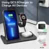 Carregador sem fio 3 em 1 - suporte de carregamento rápido - para iPhone - AirPods - Apple Watch - Samsung