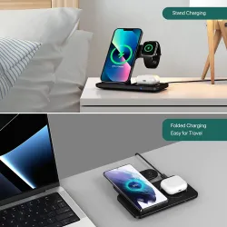 3 in 1 langaton laturi - pikalatausteline - iPhonelle - AirPods - Apple Watch - Samsung