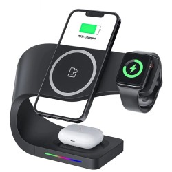 Carregador sem fio magnético 3 em 1 - suporte de carregamento rápido - para iPhone - AirPods - Apple Watch