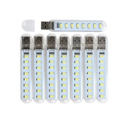 Striscia luminosa USB - mini lampada LED - illuminazione di emergenza - 8 pezzi