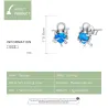 Sølv blekksprut / blått krystallhjerte - øredobber - 925 sterling sølv