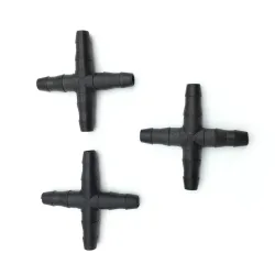 kopi av Kryss rett for 4/7 mm slange - 1/4 piggaret kobling - gjenget rør - hage mikro vanning - 20 stk.