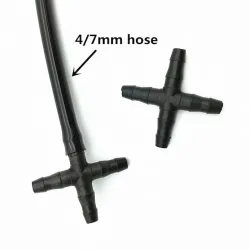 copy of Cross straight for 4/7 mm hose - 1/4 barbed connector - threaded pipe - garden micro irrigation - 20 piecesSprinklers