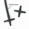 kopi av Kryss rett for 4/7 mm slange - 1/4 piggaret kobling - gjenget rør - hage mikro vanning - 20 stk.