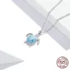 Collier tortue bleue - argent 925