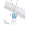 Collier / boucles d'oreilles tortue bleue - ensemble - argent sterling 925