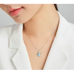 Collier / boucles d'oreilles tortue bleue - ensemble - argent sterling 925