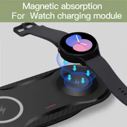 2 i 1 trådløs magnetisk oplader - til Samsung - iPhone - Apple Watch - 20W