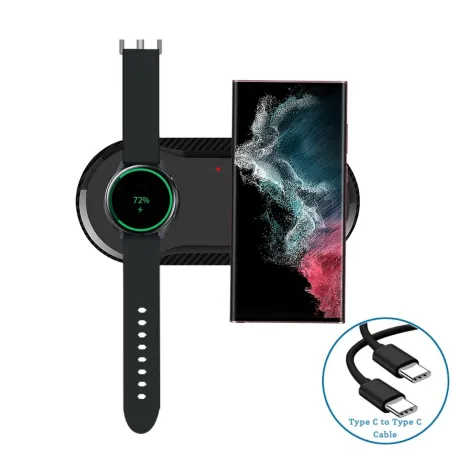2 in 1 kabelloses magnetisches Ladegerät – für Samsung – iPhone – Apple Watch – 20 W