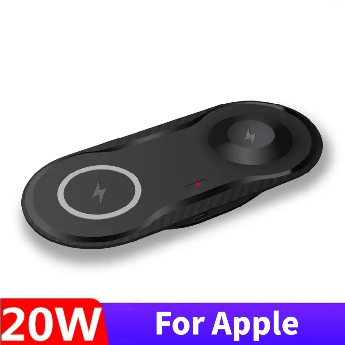 2 i 1 trådløs magnetisk oplader - til Samsung - iPhone - Apple Watch - 20W