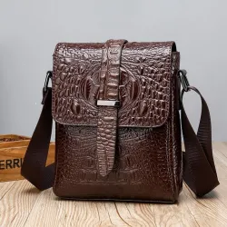 Vintage skuldertaske - krokodilleskindsmønster