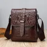 Vintage schoudertas - krokodillenleer patroonTassen