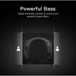 Bluedio HS - kaulaan kiinnitettävä kaiutin - Bluetooth 5.0 - basso - FM - SD-korttipaikka - mikrofoni