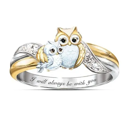 Uglemor med barn - krystallring - "I Will Always Be With You" skrift