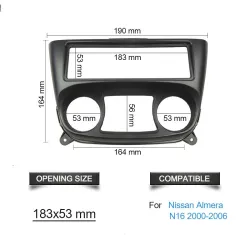 Radio 1 Din DVD stéréo - tableau de bord - cadre - pour Nissan Almera N16 2000-2006