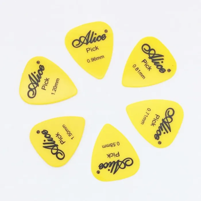 Plettri per chitarra - 0.58mm - 0.71mm - 0.81mm - 0.96mm - 1.2mm - 1.5mm - 6 pezzi