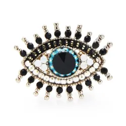 Grand oeil bleu - broche en cristal