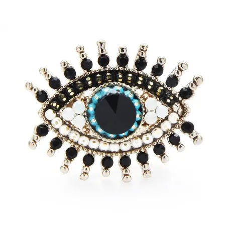 Grand oeil bleu - broche en cristal