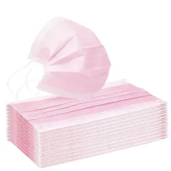 Masque de protection buccale / faciale - jetable - antibactérien - rose