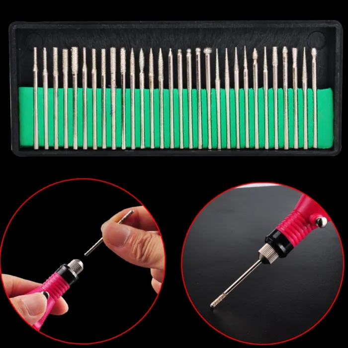 Electric nail drills bits - set 30 piecesNail drills