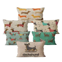 Capa de almofada retangular - com padrão de cachorros - 30 * 50 cm