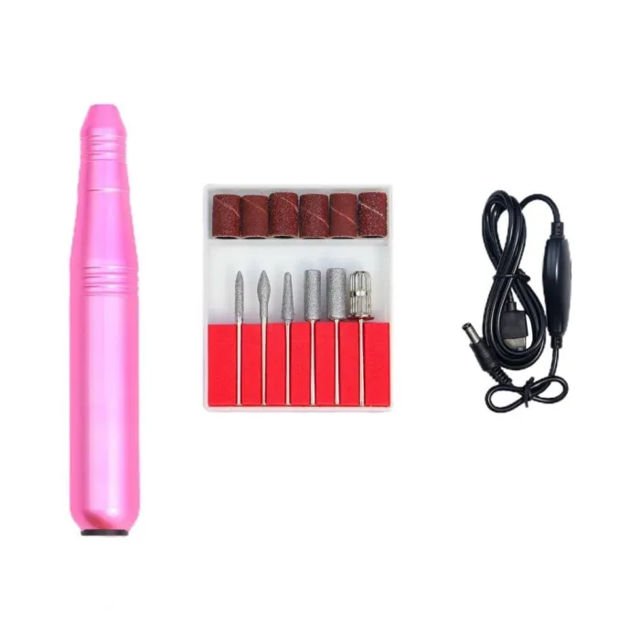 Mini elektryczna polerka do paznokci / wiertarka - zestaw z końcówkami - manicure / pedicure - 35000RPMWiertła Do Paznokci