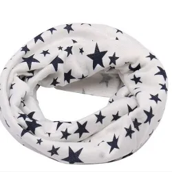 Cachecol infantil redondo de algodão - estampado de estrelas