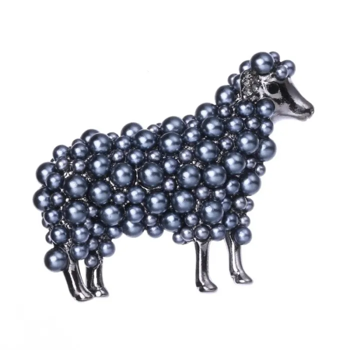Fårebroche med perler