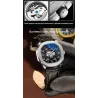 CHENXI - automatic mechanical Quartz watch - waterproof - skeleton design - silver / blueWatches